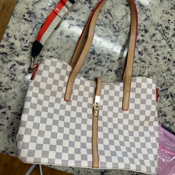 Checkered shoulder purse - Picture 3 of 14